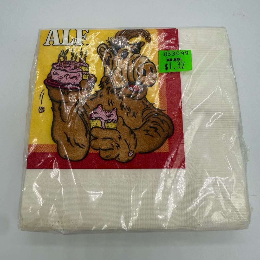 Vintage 1987 ALF Paper Napkins C.A. Reed Facial Tissue Party Napkin Pack of 16